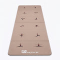 A beige yoga mat with printed exercise pose illustrations and the brand name 'AKTIV 91' at the bottom, shown on a clean white background.