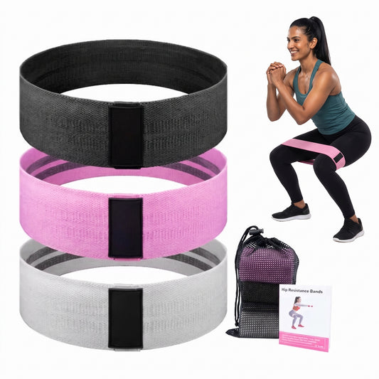 AKTIV91 GLUTE-LOOP | 3-Level Cotton Fabric Hip Resistance Band Set