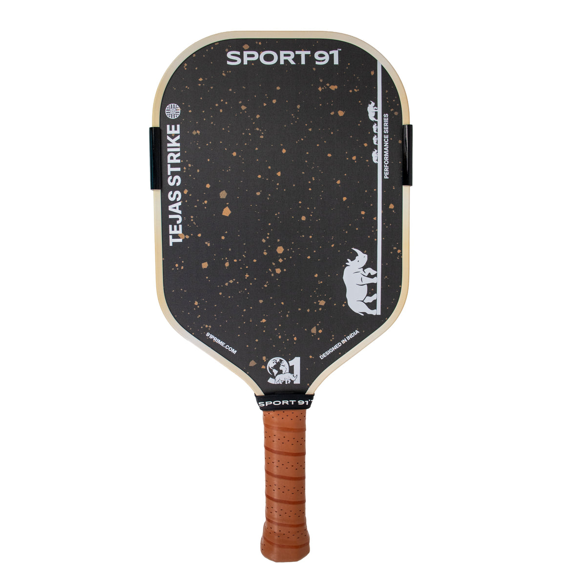 SPORT91 TEJAS STRIKE Natural Wood T700 carbon pickleball paddle front view
